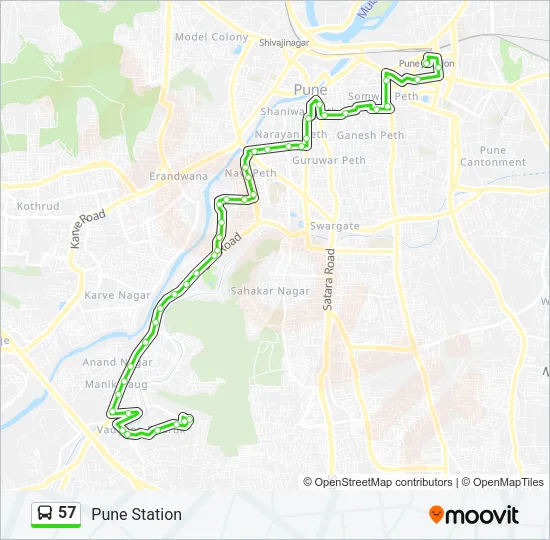 57 Bus Line Map