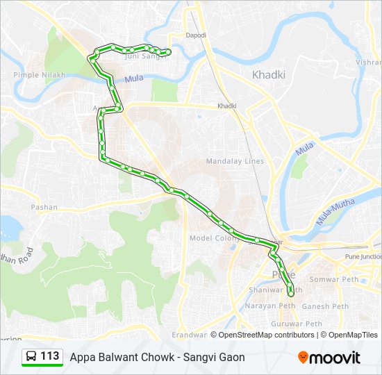 113 bus Line Map