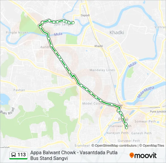 113 Bus Line Map