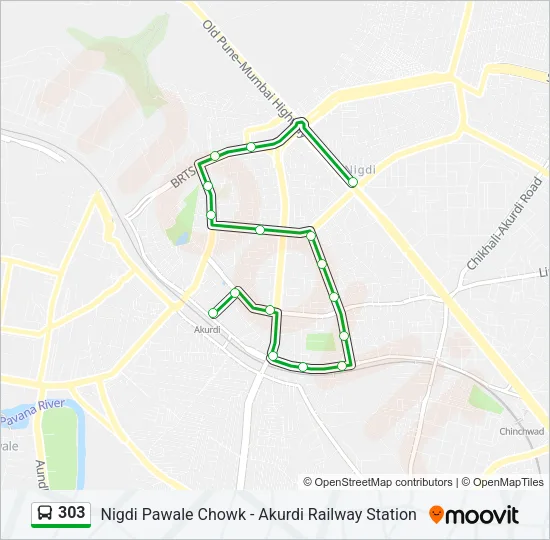 303 Bus Line Map