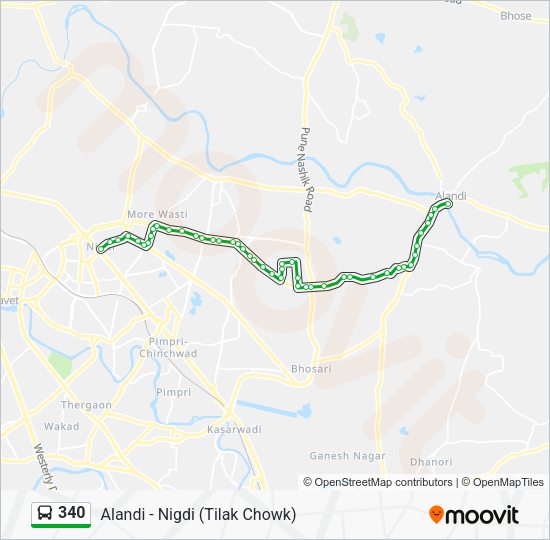 340 Bus Line Map