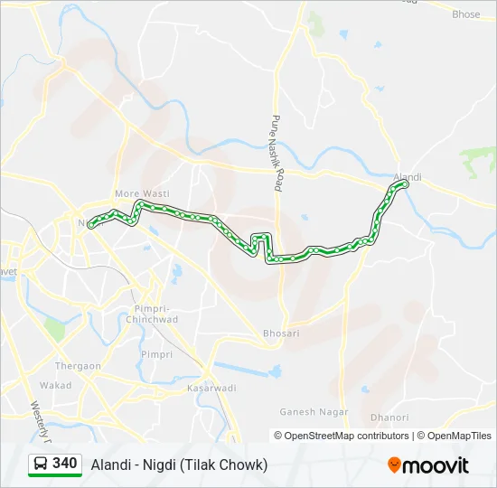 340 Bus Line Map
