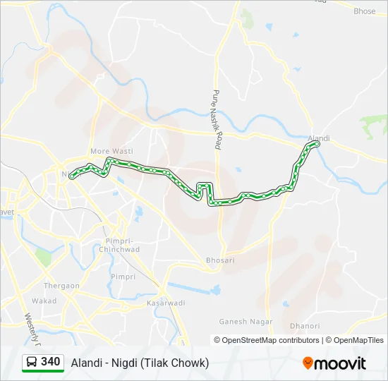 340 Bus Line Map