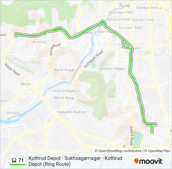 71 Bus Line Map