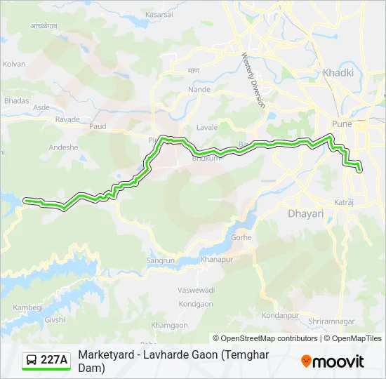 227A Bus Line Map