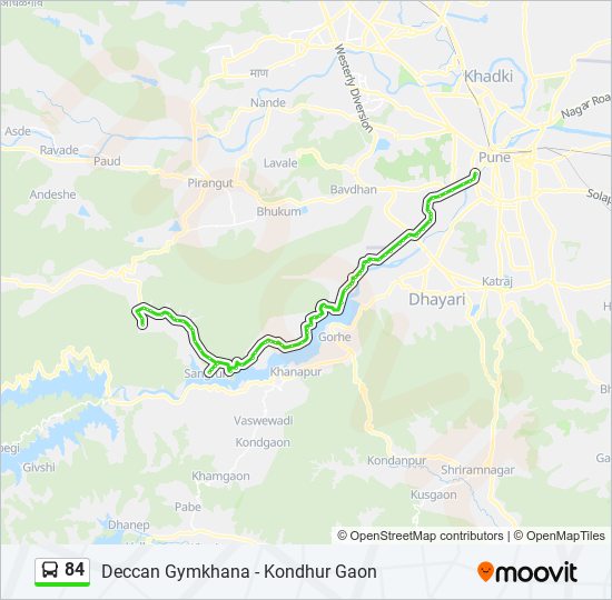 84 bus Line Map