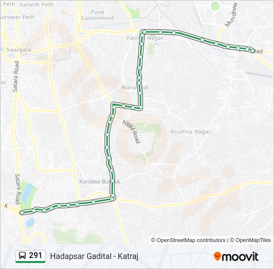 291 Bus Line Map