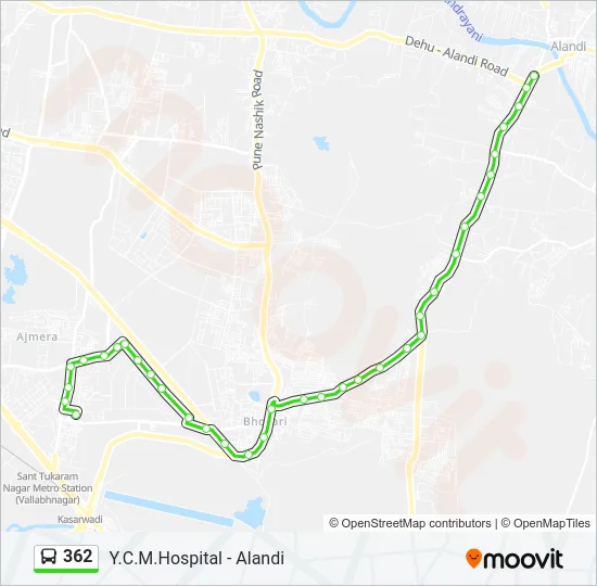 362 Bus Line Map