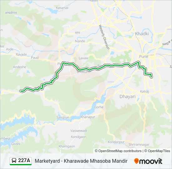 227A Bus Line Map