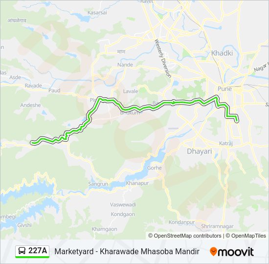 227A Bus Line Map