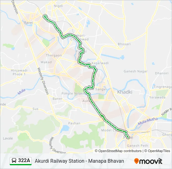 322A Bus Line Map