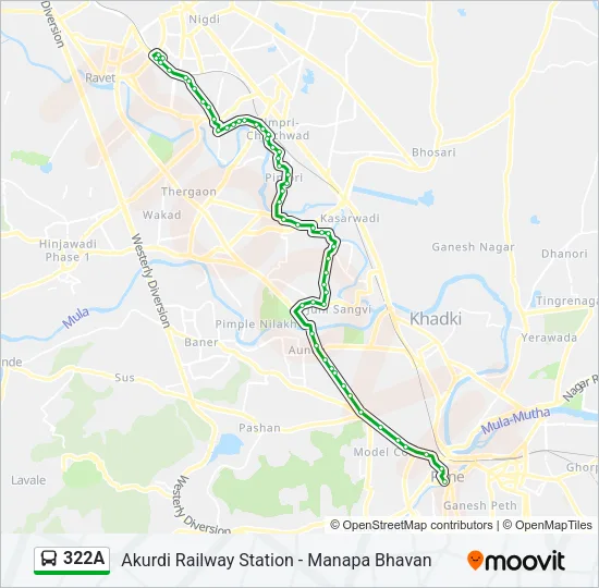 322A Bus Line Map