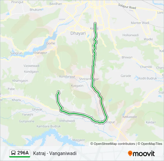 296A Bus Line Map