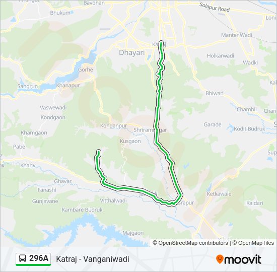 296A Bus Line Map