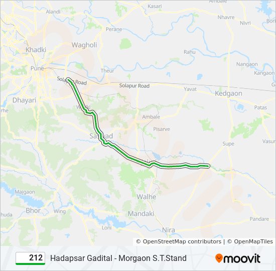 212 Route Schedules, Stops & Maps Hadapsar Gadital (Updated)