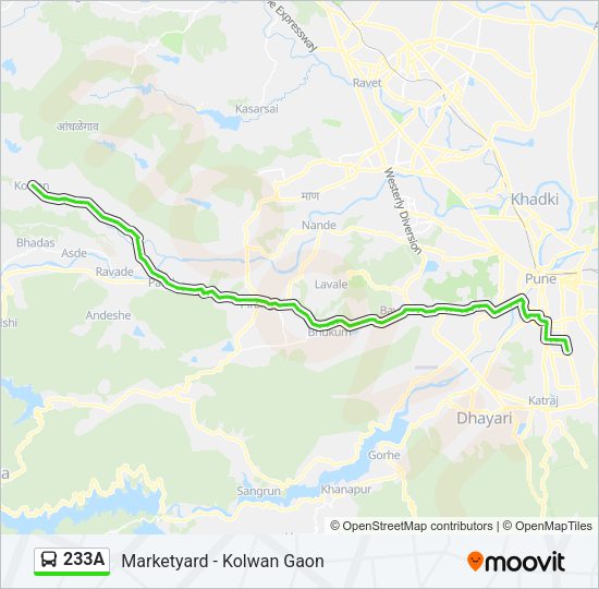 233A bus Line Map