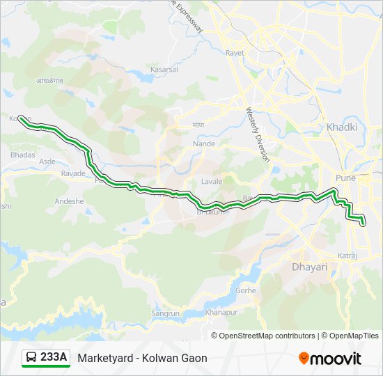 233A Route Schedules Stops Maps Kolwan Gaon Updated 