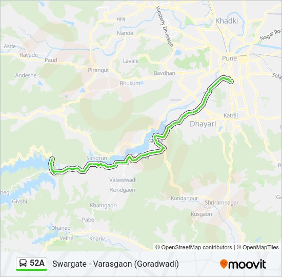 52A bus Line Map