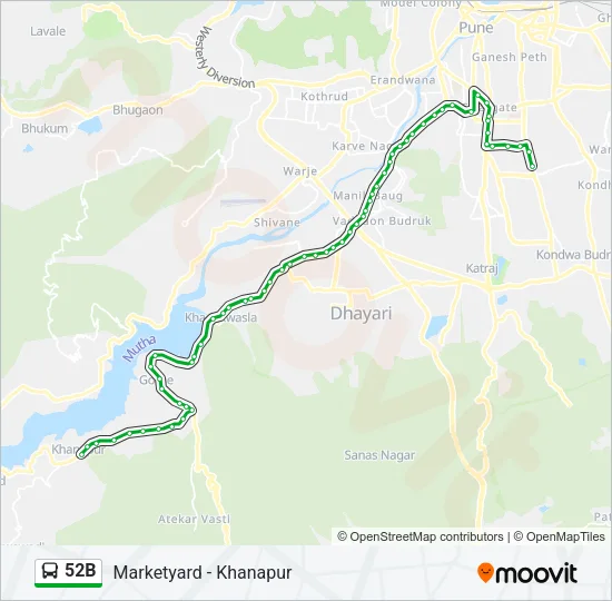 52B Bus Line Map