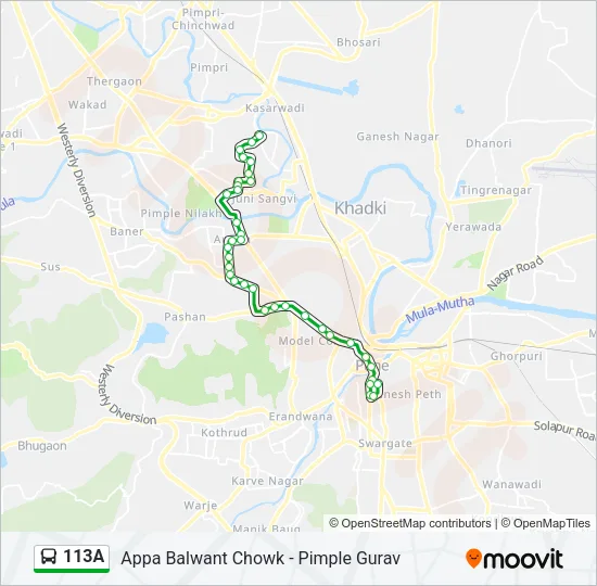 113A Bus Line Map