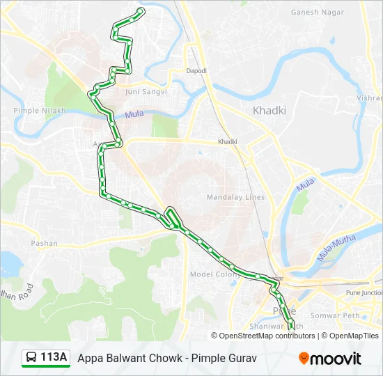 113A Bus Line Map
