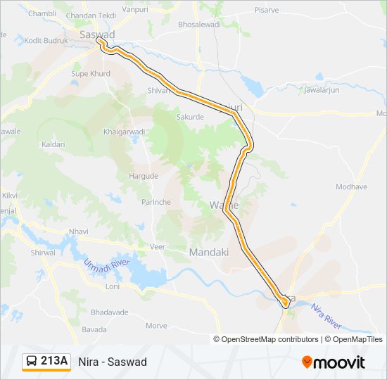 213A Bus Line Map