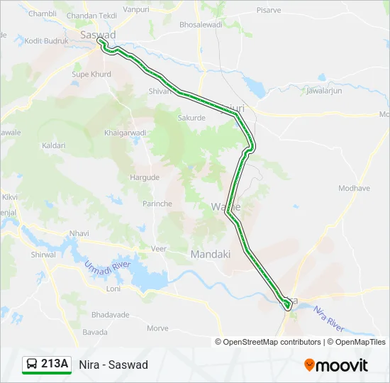 213A Bus Line Map