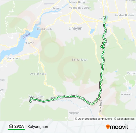 292A Bus Line Map