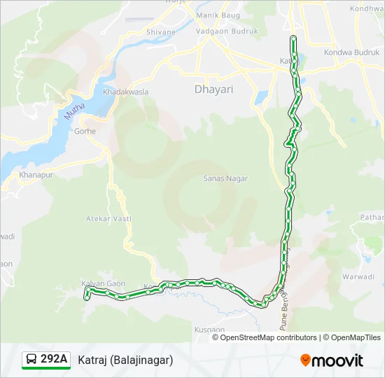 292A Bus Line Map