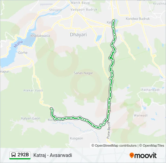 292B Bus Line Map