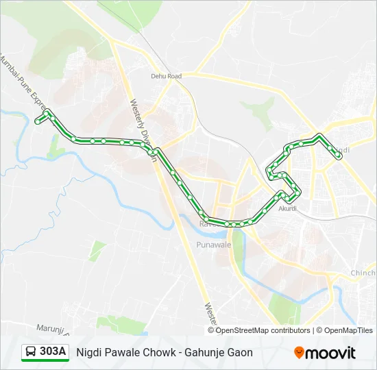 303A Bus Line Map