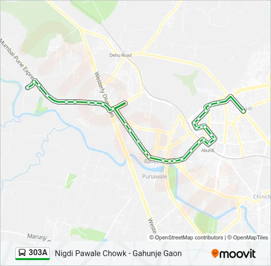303A Bus Line Map