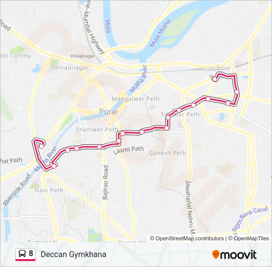 8 Bus Line Map