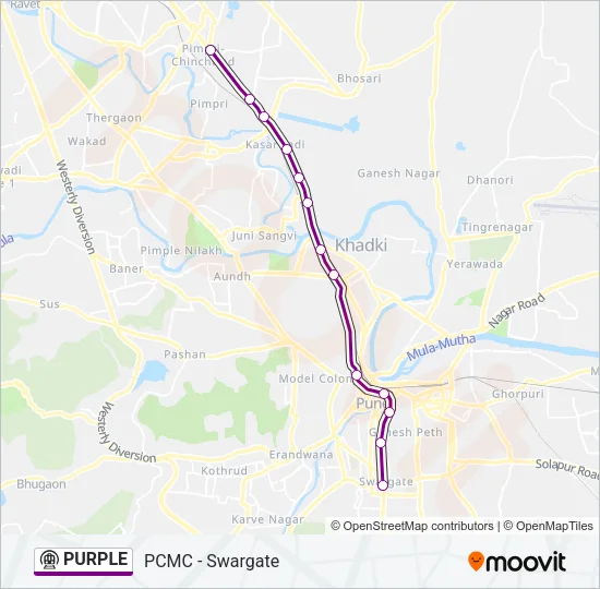 PURPLE Metro Line Map