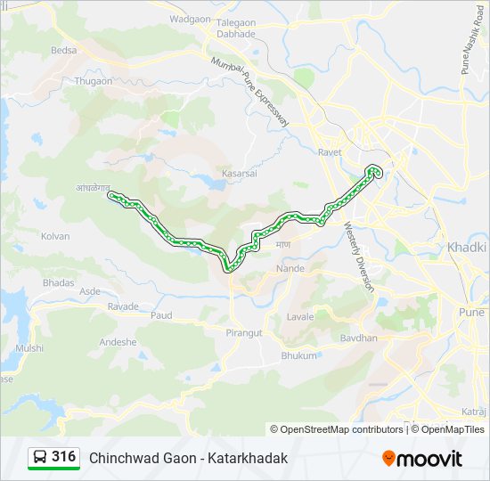 316 Bus Line Map