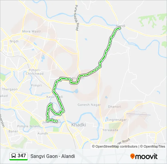 347 Bus Line Map