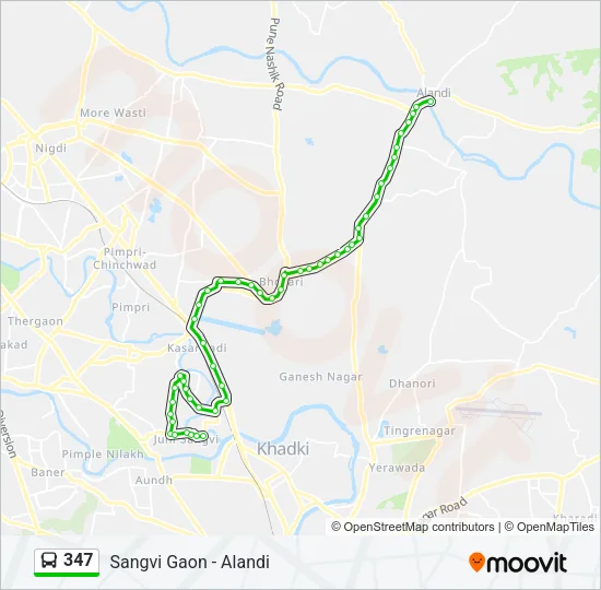 347 Bus Line Map