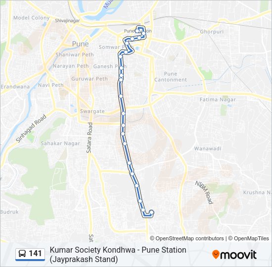 141 Bus Line Map