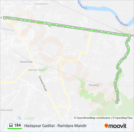 184 bus Line Map