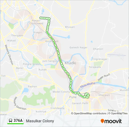 376A Bus Line Map