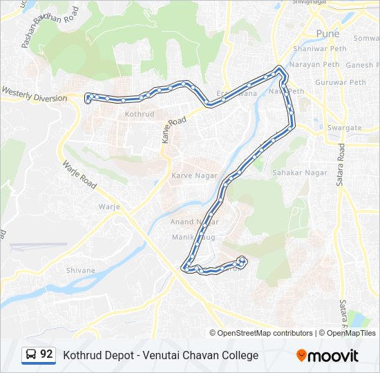 92 Bus Line Map