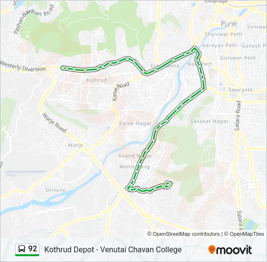 92 Bus Line Map