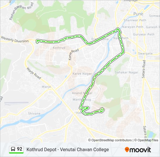 92 bus Line Map