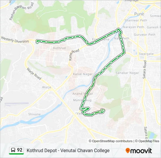 92 Bus Line Map
