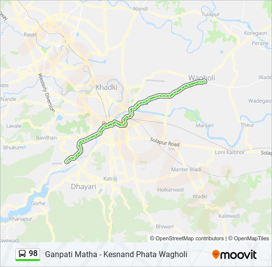 98 Bus Line Map