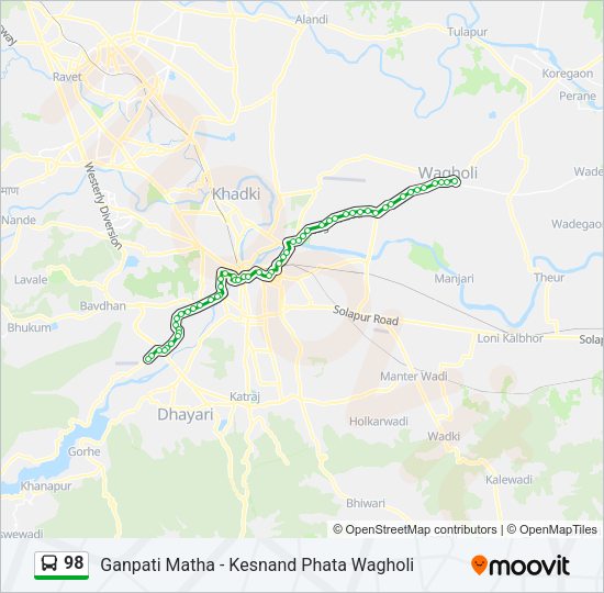 98 Bus Line Map