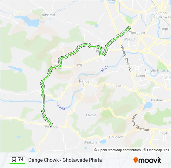 74 Bus Line Map