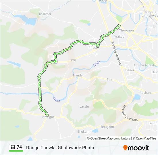 74 Bus Line Map