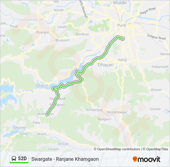 52D bus Line Map