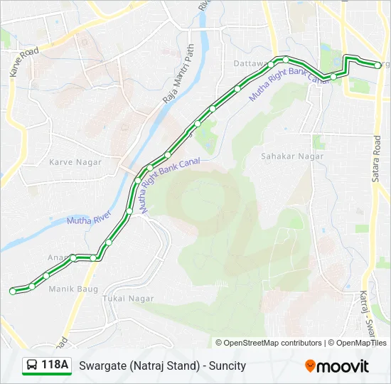 118A Bus Line Map